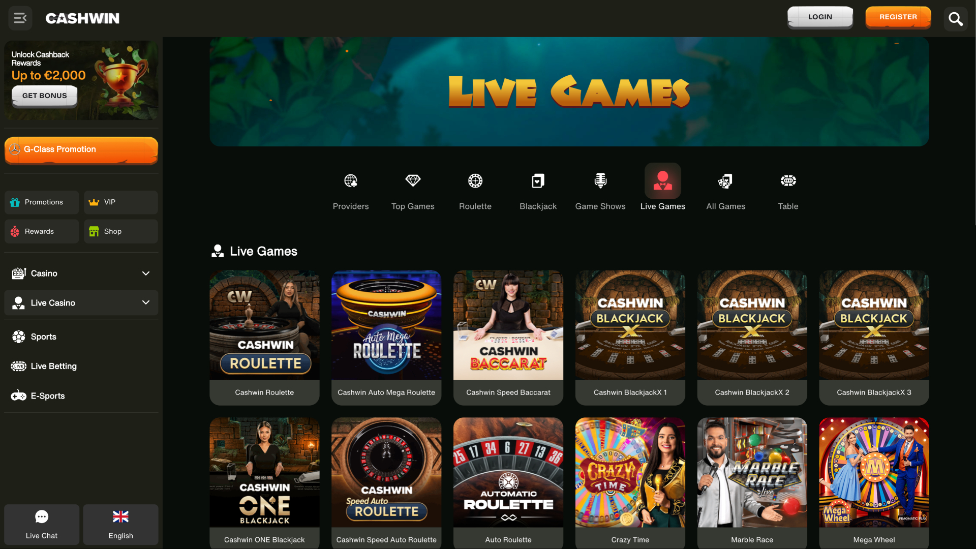 Croupier en direct de Cashwin sur ordinateur