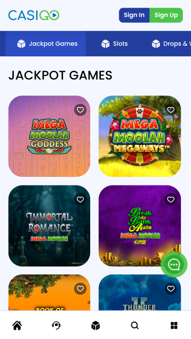 Jackpots du casino Casigo sur mobile