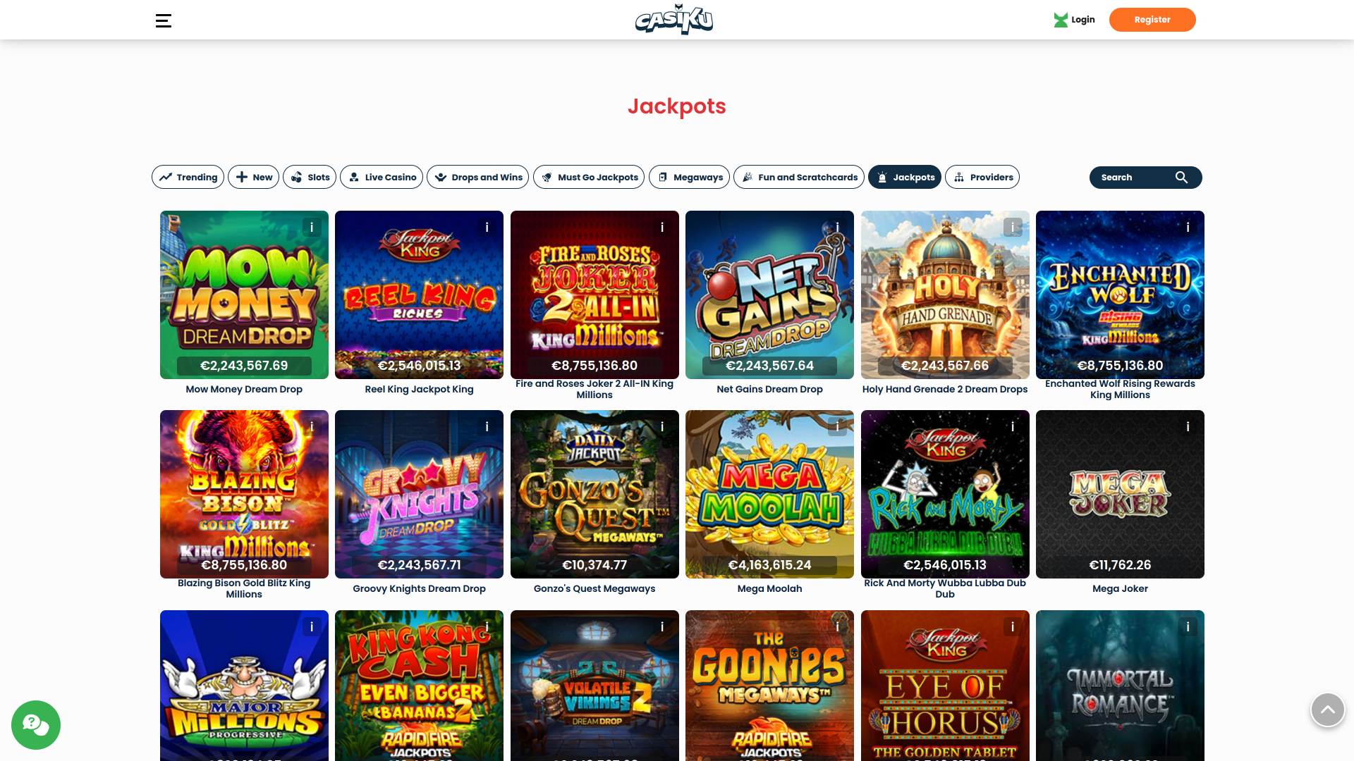 Casiku Casino Jackpot Desktop