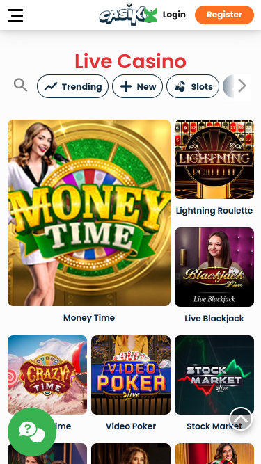 Casiku Casino Live-Dealer Mobil