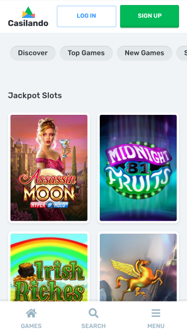 Jackpots du casino Casilando sur mobile