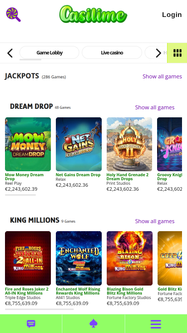 Casilime Casino Jackpot Mobile