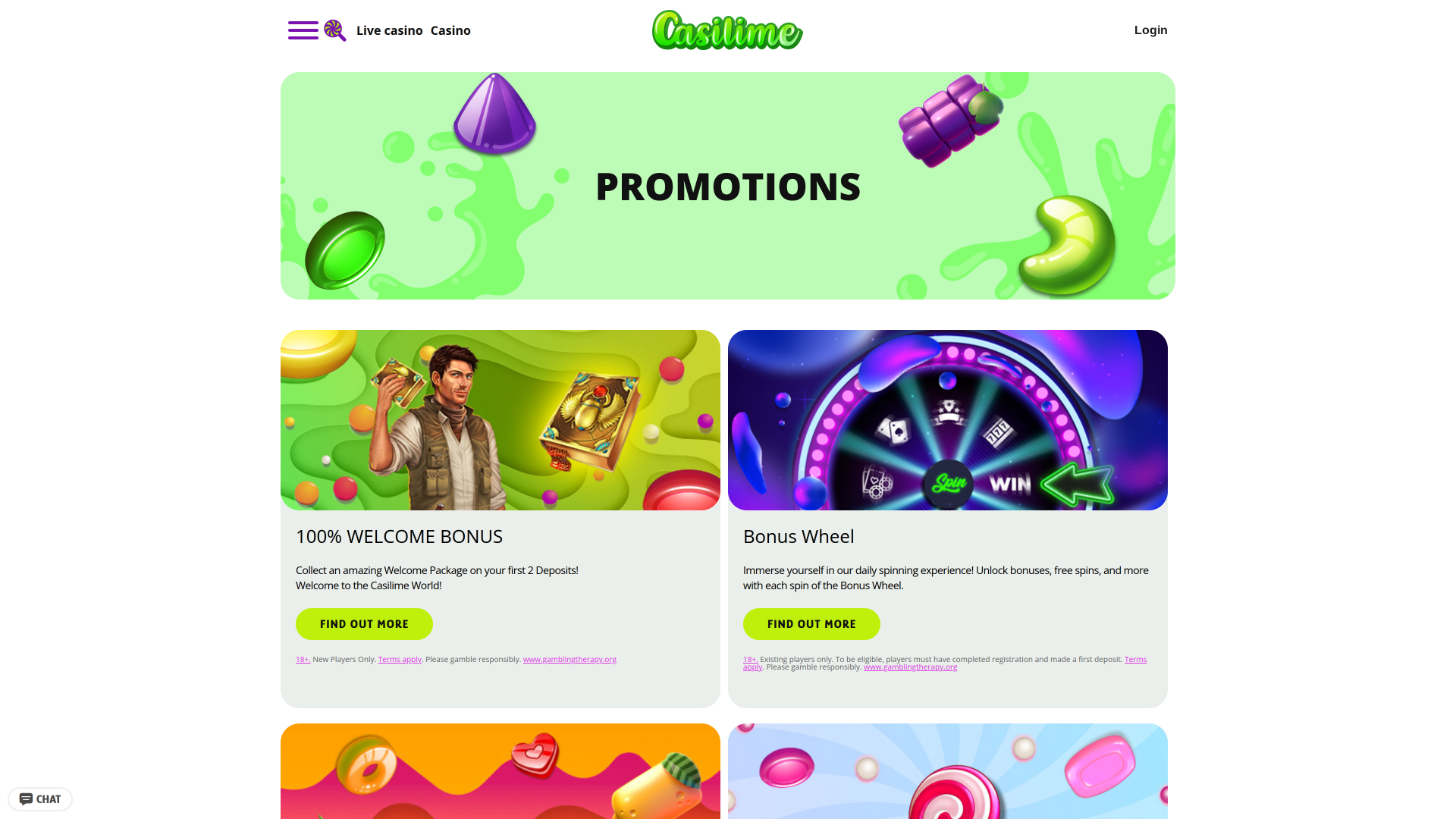 Casilime Casino Promotions Desktop