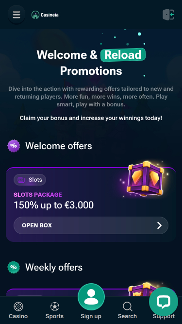 Promozioni del Casineia Casino Versione mobile