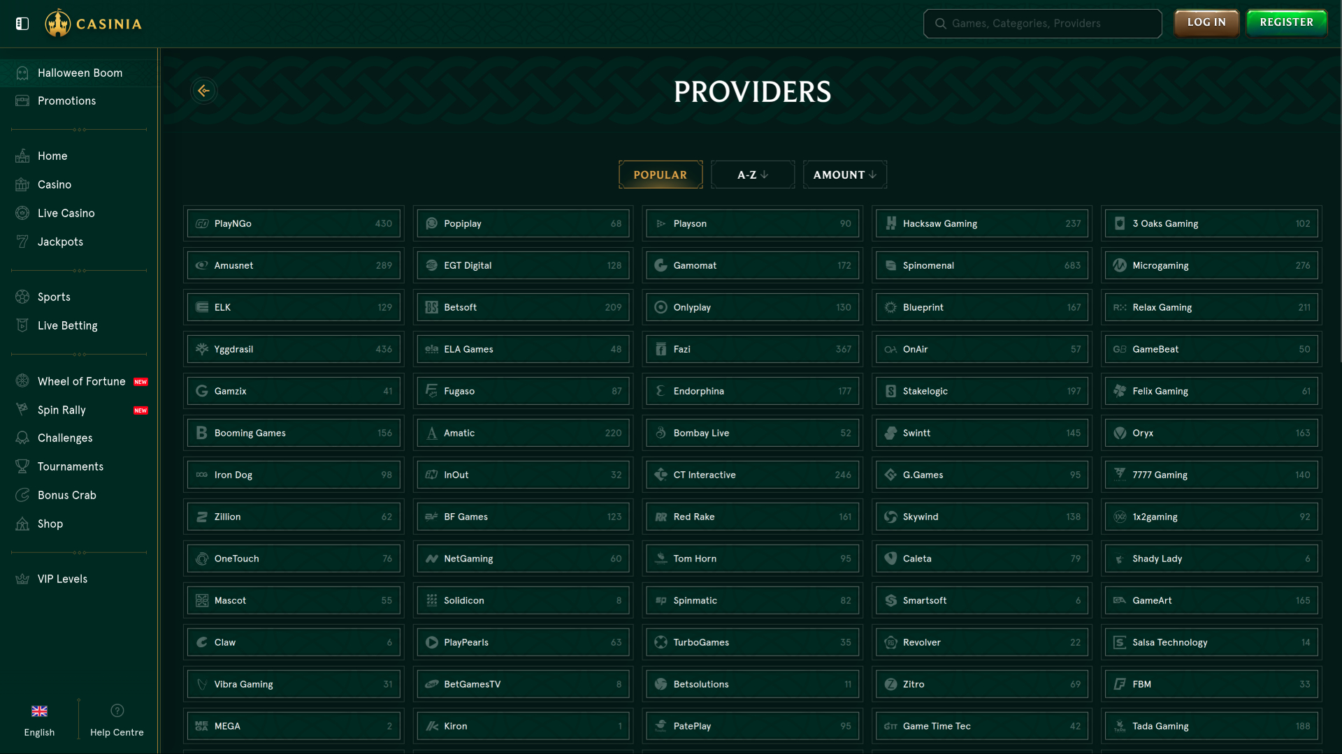 Casinia Casino Desktop-Spielentwickler