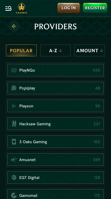 Casinia Casino Mobile Spielentwickler