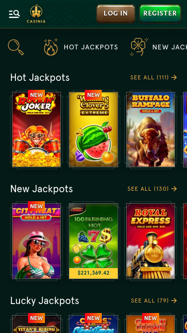 Casinia Casino Mobile Jackpot