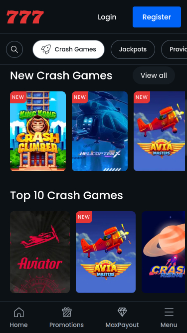 Jeux crash mobiles de Casino 777