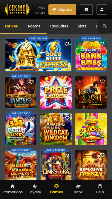 Jeux mobiles de Casino Action