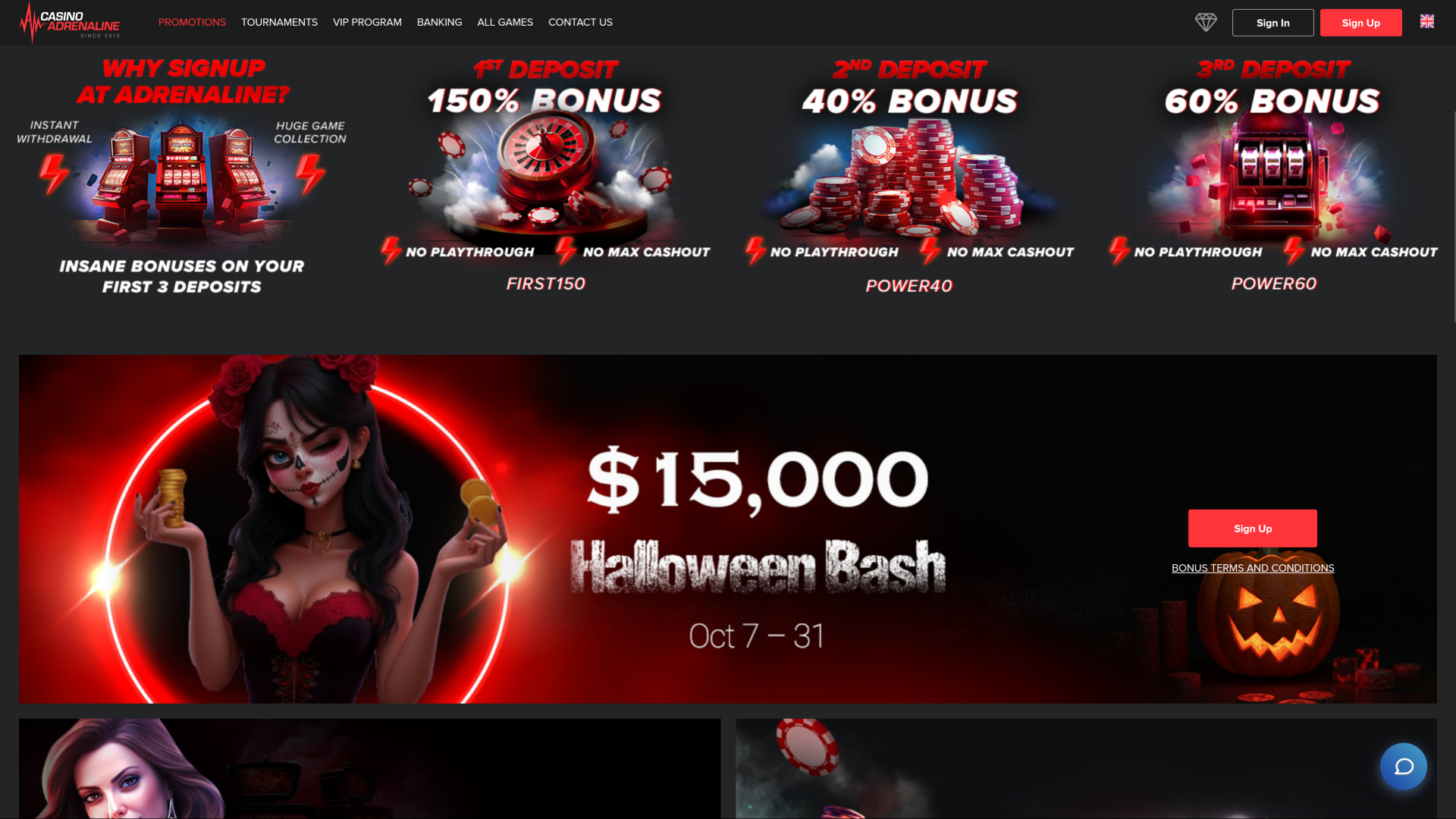 Casino Adrenaline Desktop Promotions