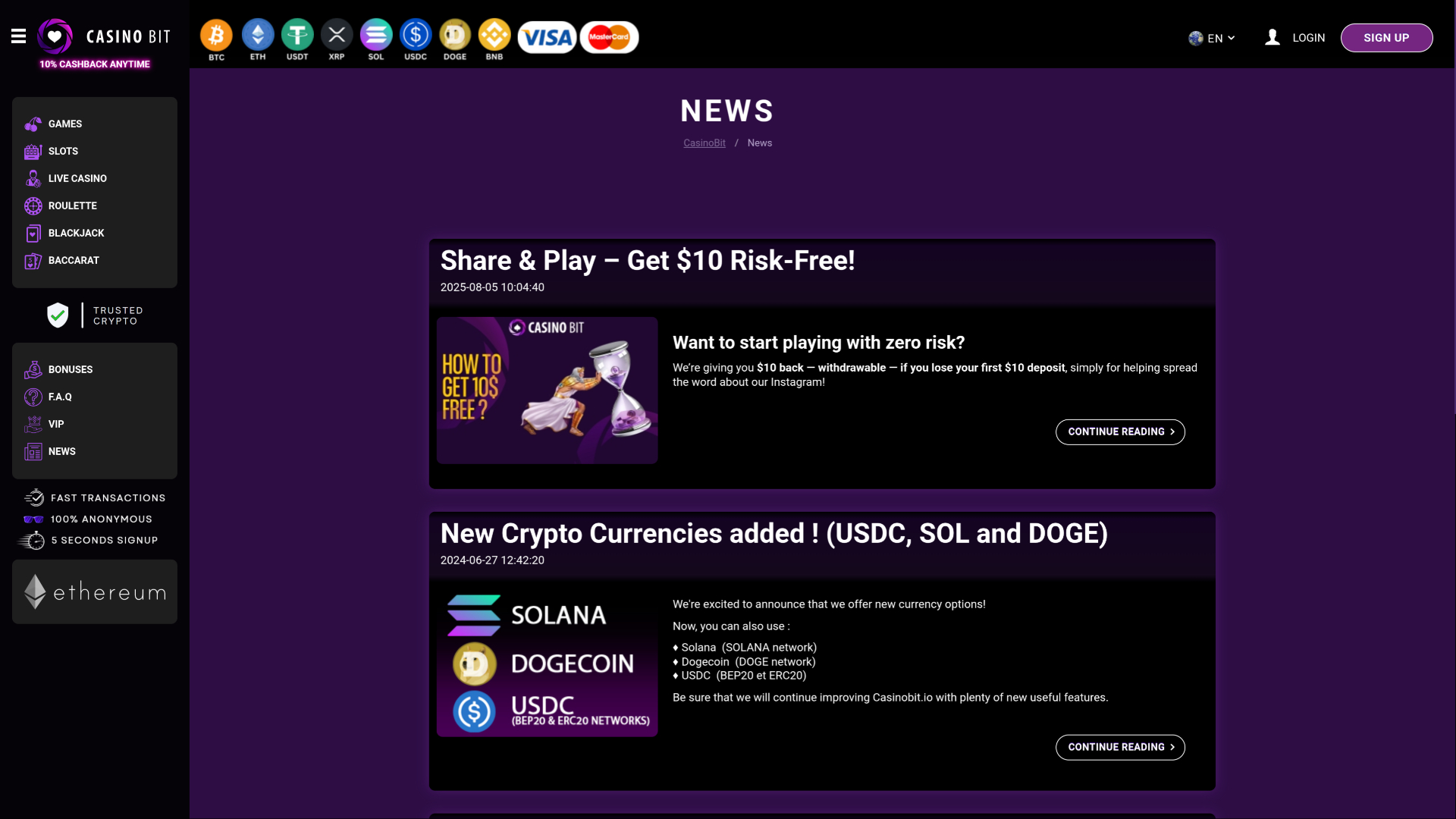 Notizie di Casino Bit per desktop