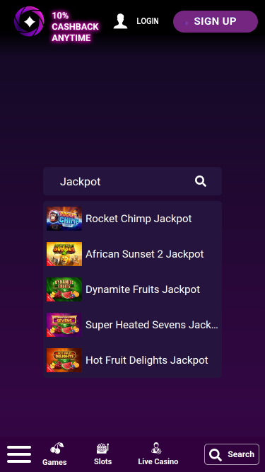 Jackpot mobile di Casino Bit