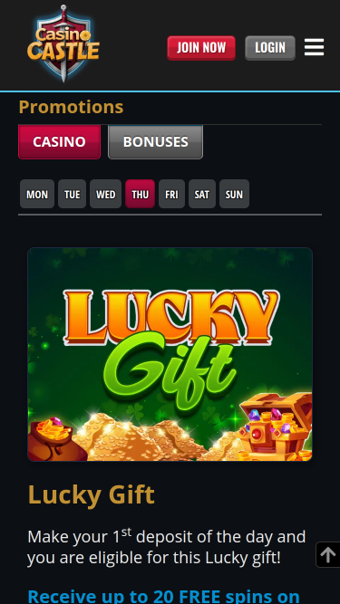 Casino Castle Mobile Promotions