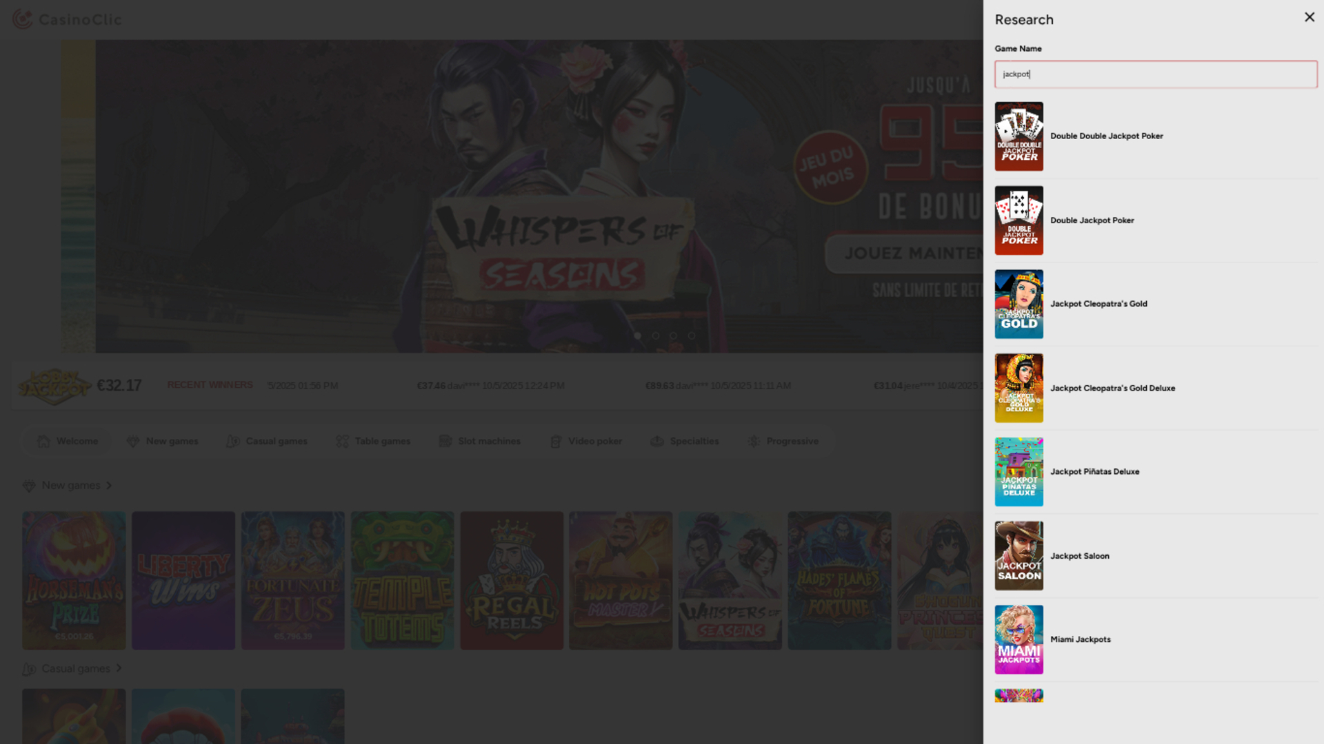 Casino Clic Jackpot Desktop