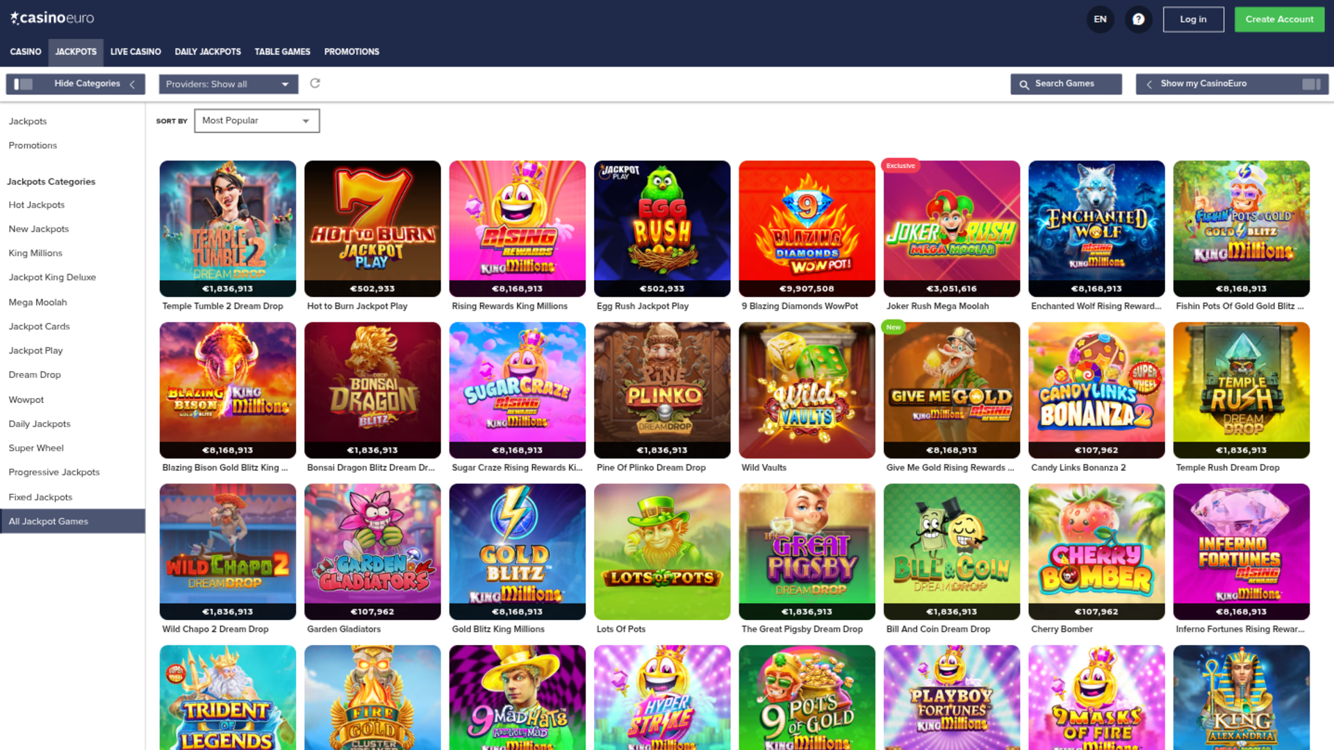 Bote de Casino Euro en escritorio