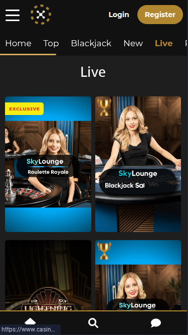 Casinò mobile con croupier dal vivo di Casino Extra