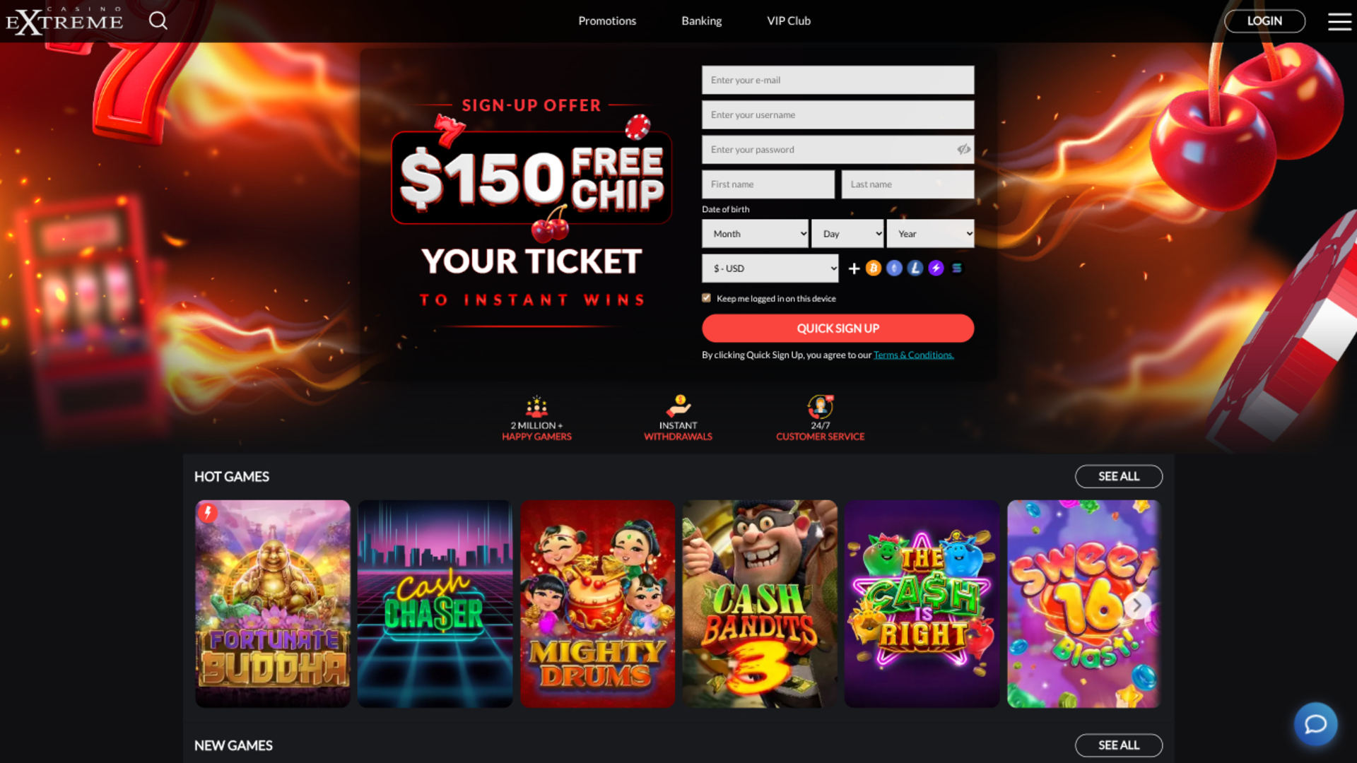 Casino Extreme Desktop-Startseite