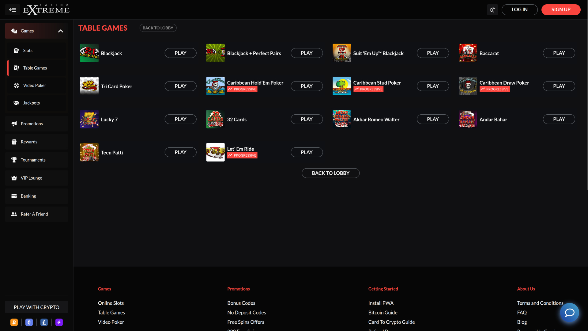 Jeux de table de casino extrêmes sur ordinateur