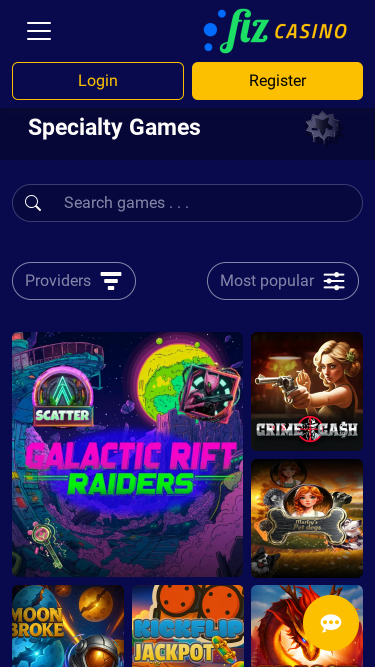 Специальные мобильные игры Casino Fiz