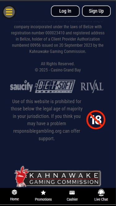 Développeurs de jeux de Casino Grand Bay sur mobile