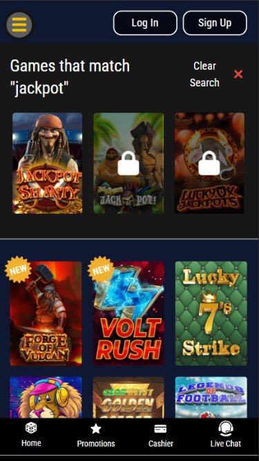 Jackpot de Casino Grand Bay sur mobile