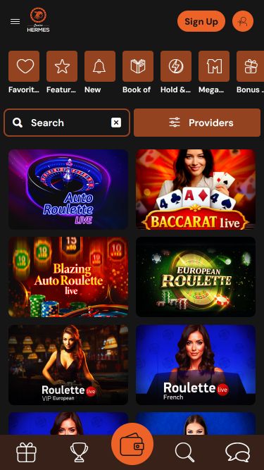 Image 1 du croupier en direct sur mobile du casino Hermes
