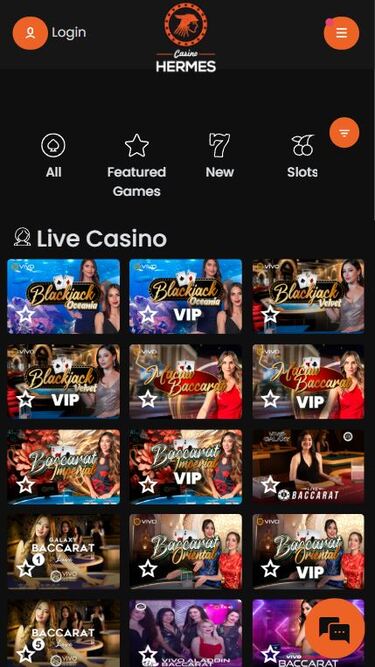 Croupier en direct mobile de Casino Hermes
