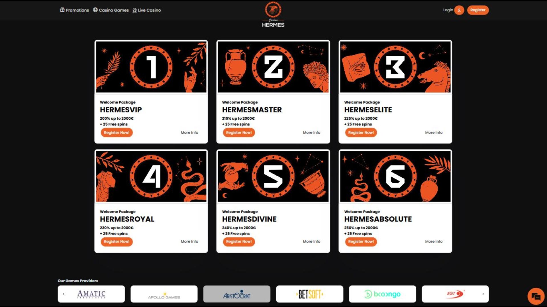 Promotions de Casino Hermes sur ordinateur