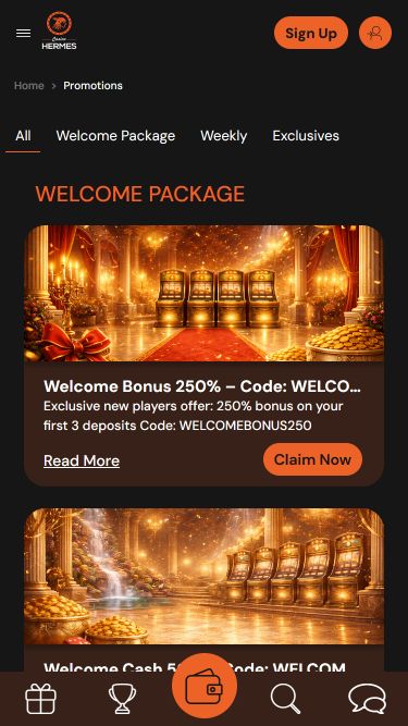 Image 1 des promotions mobiles du Casino Hermes