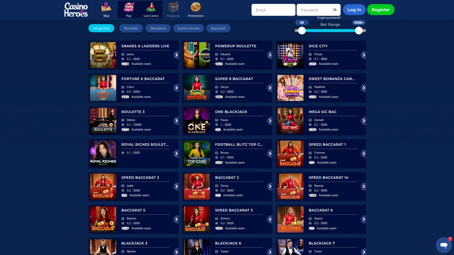 Croupier en direct de Casino Heroes sur ordinateur