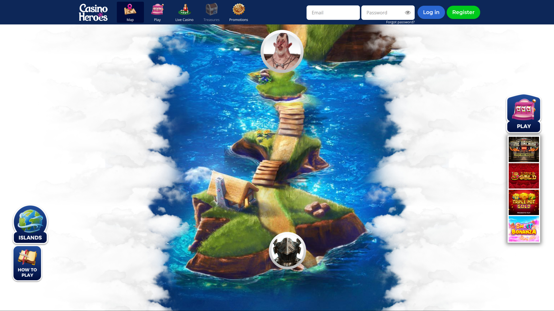 Карта Casino Heroes для рабочего стола