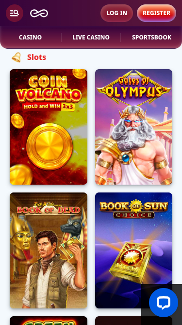 Juegos de Casino Infinity en móvil