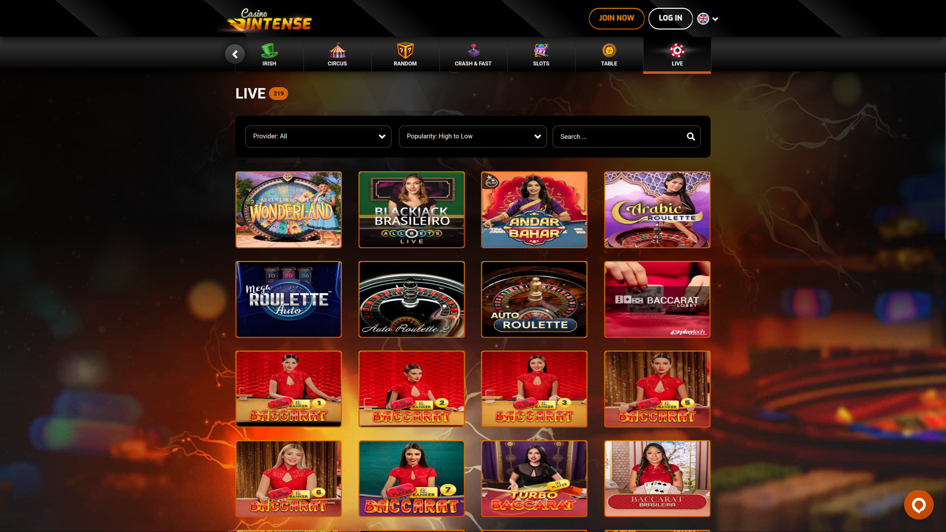 Casino Intense Bureau Croupier en direct