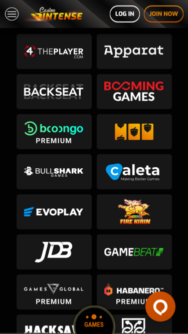 Casino Intense Mobile Développeurs de jeux