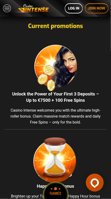 Casino Intense Mobile Promotions
