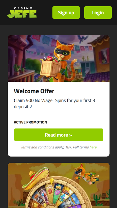 Casino JEFE Promotions mobiles