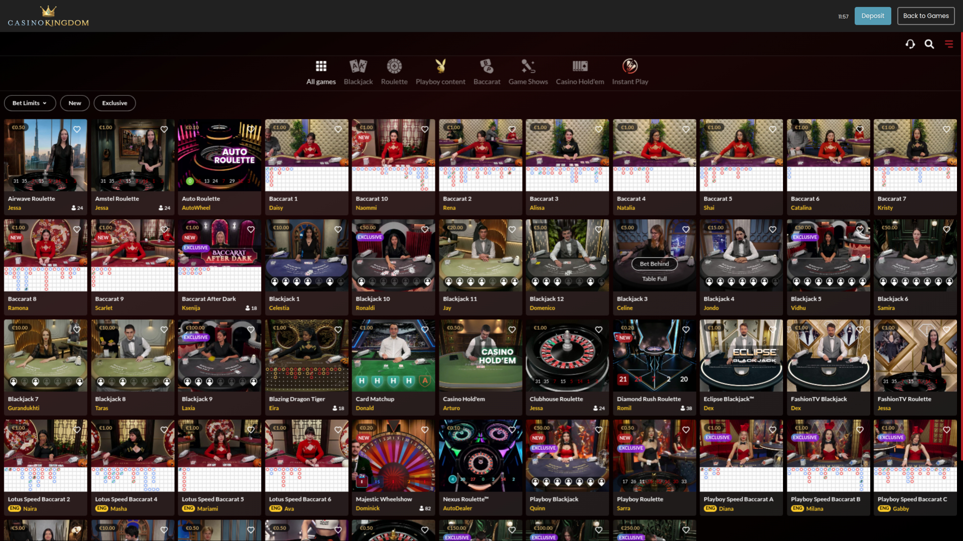 Casino Kingdom Croupier en direct sur ordinateur