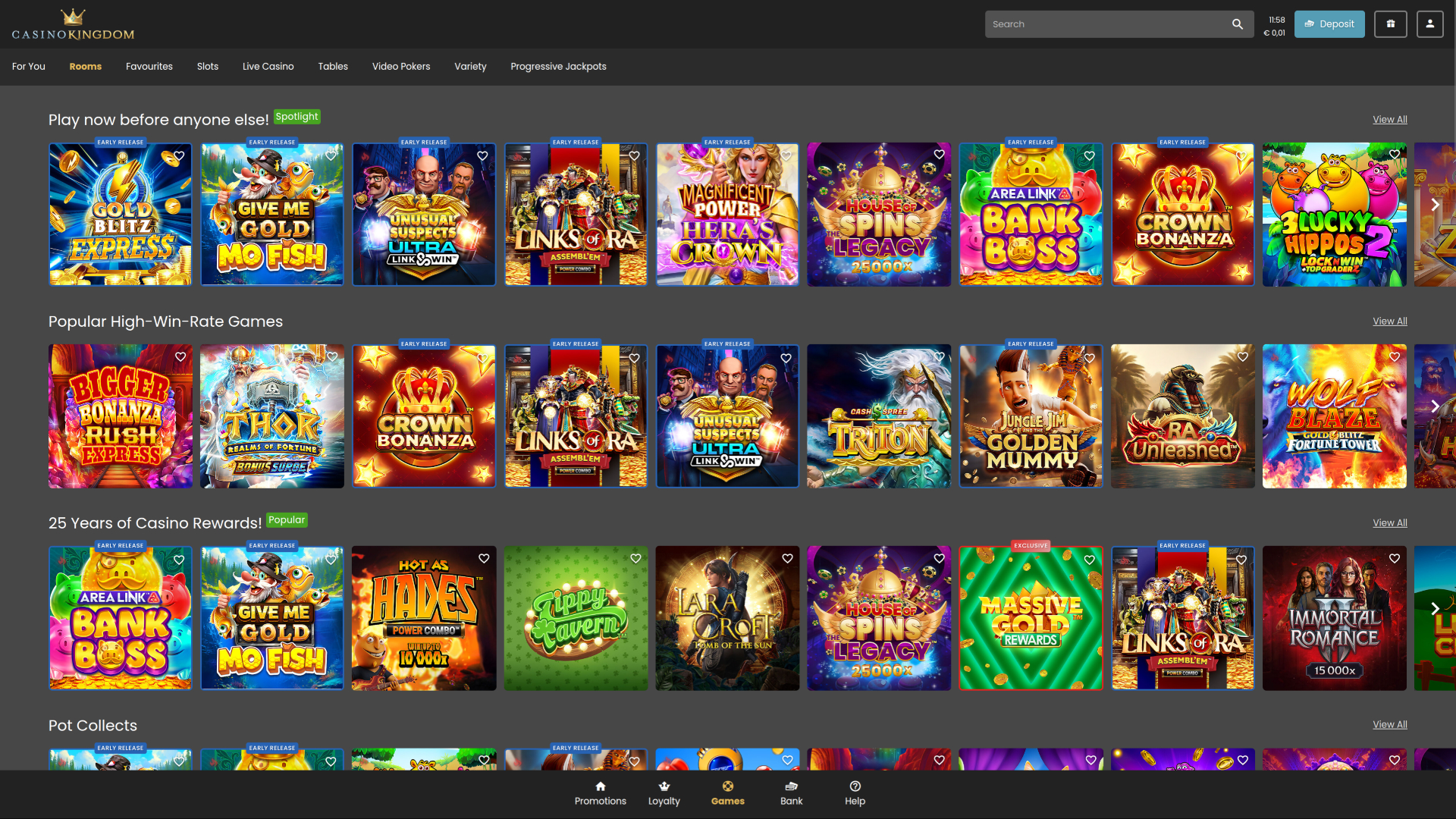 Casino Kingdom Salles sur ordinateur