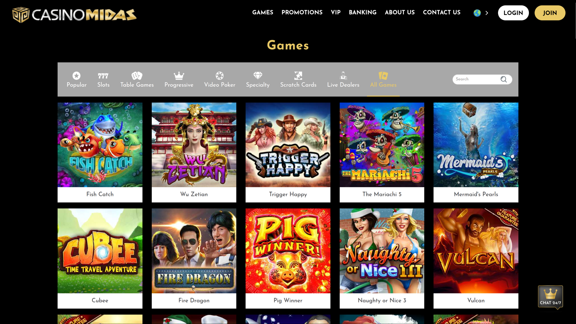 Jeux de Casino Midas sur ordinateur