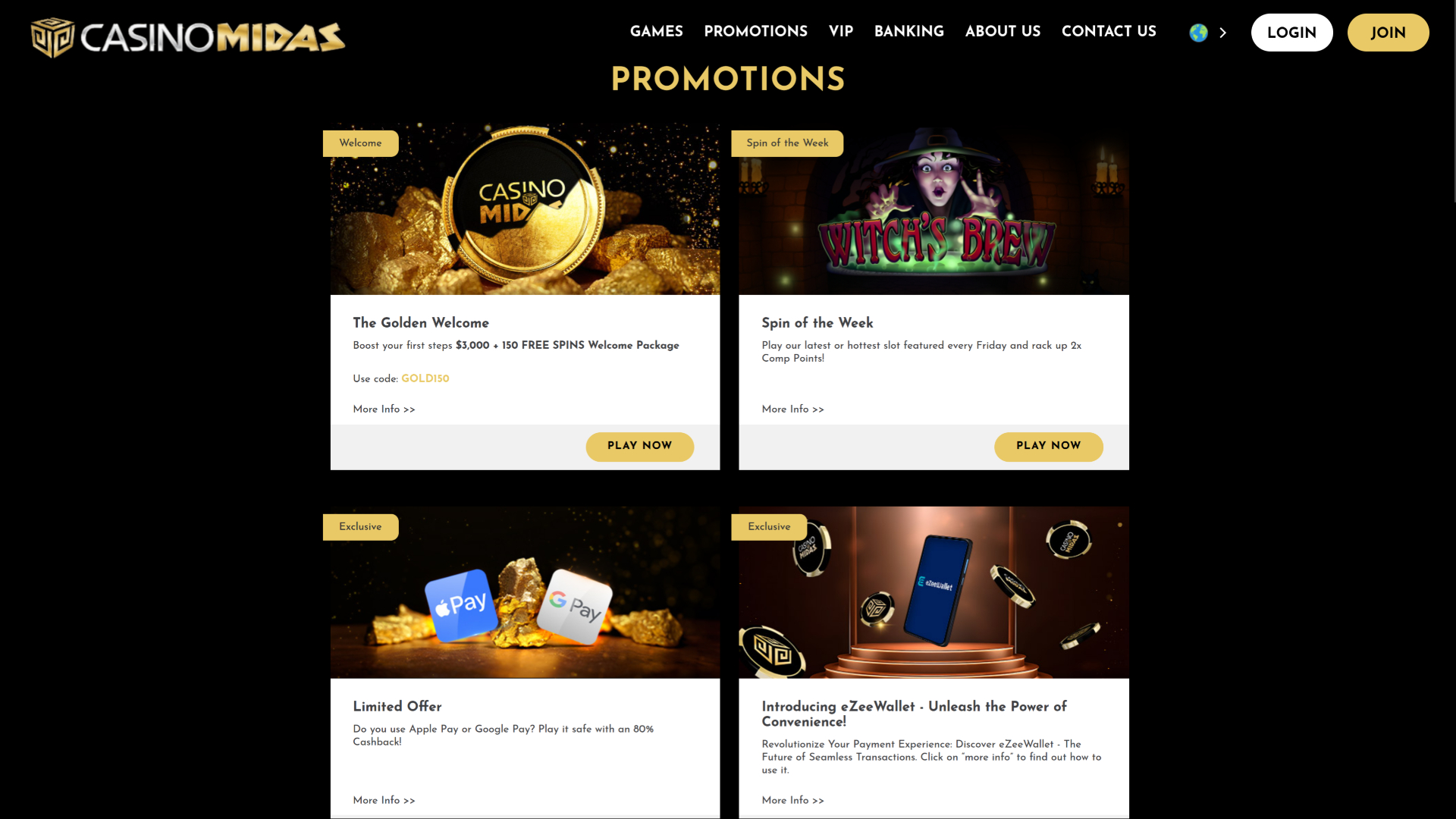 Promotions de Casino Midas sur ordinateur