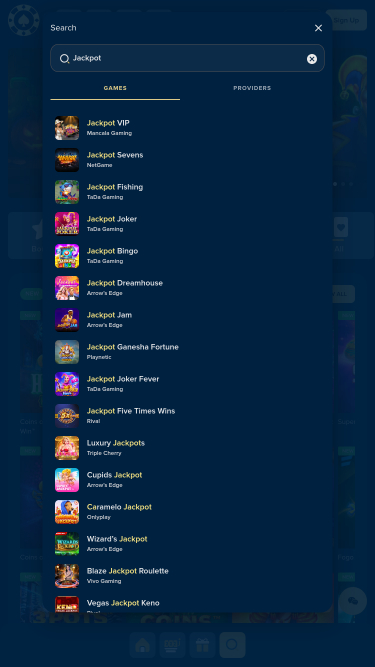 Jackpot mobile de Casino Napoli