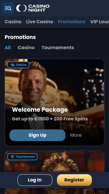 Promociones móviles de Casino Night