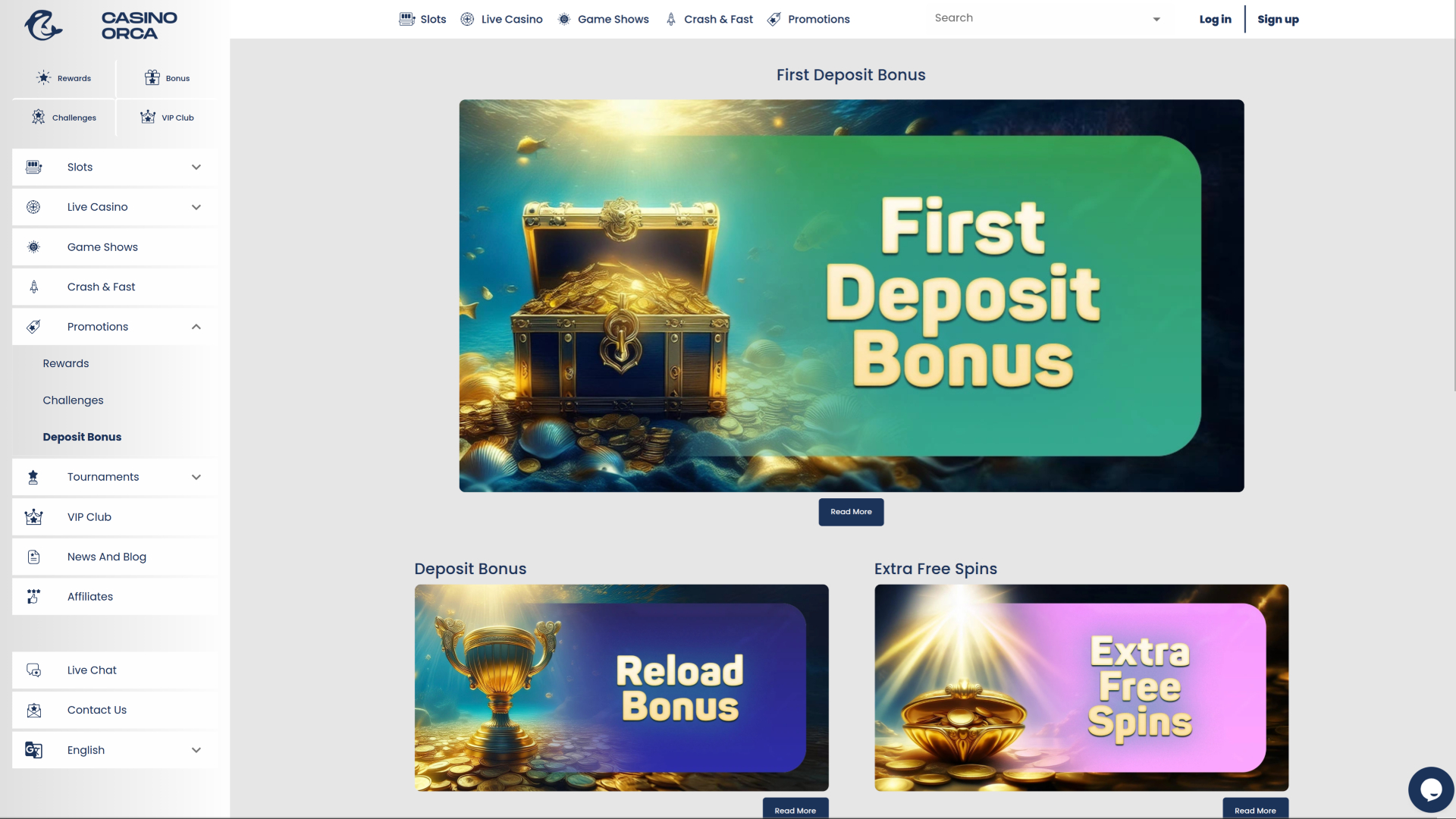 Casino Orca Desktop Promotions