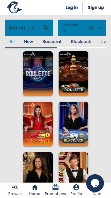 Casino Orca Mobile Live Dealer
