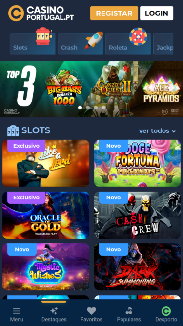 Casino Portugal Page d’accueil mobile