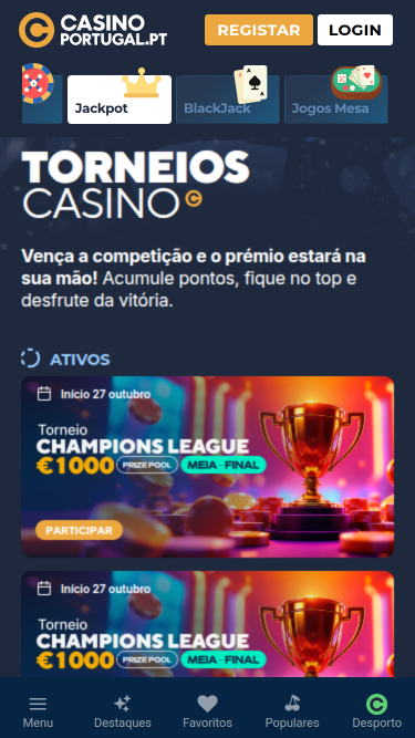 Casino Portugal Tournois mobiles