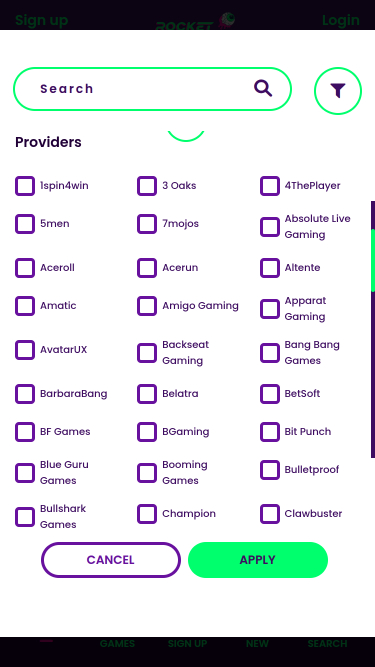 Développeurs de jeux mobiles de Casino Rocket