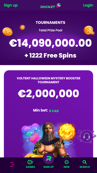 Tournois mobiles de Casino Rocket