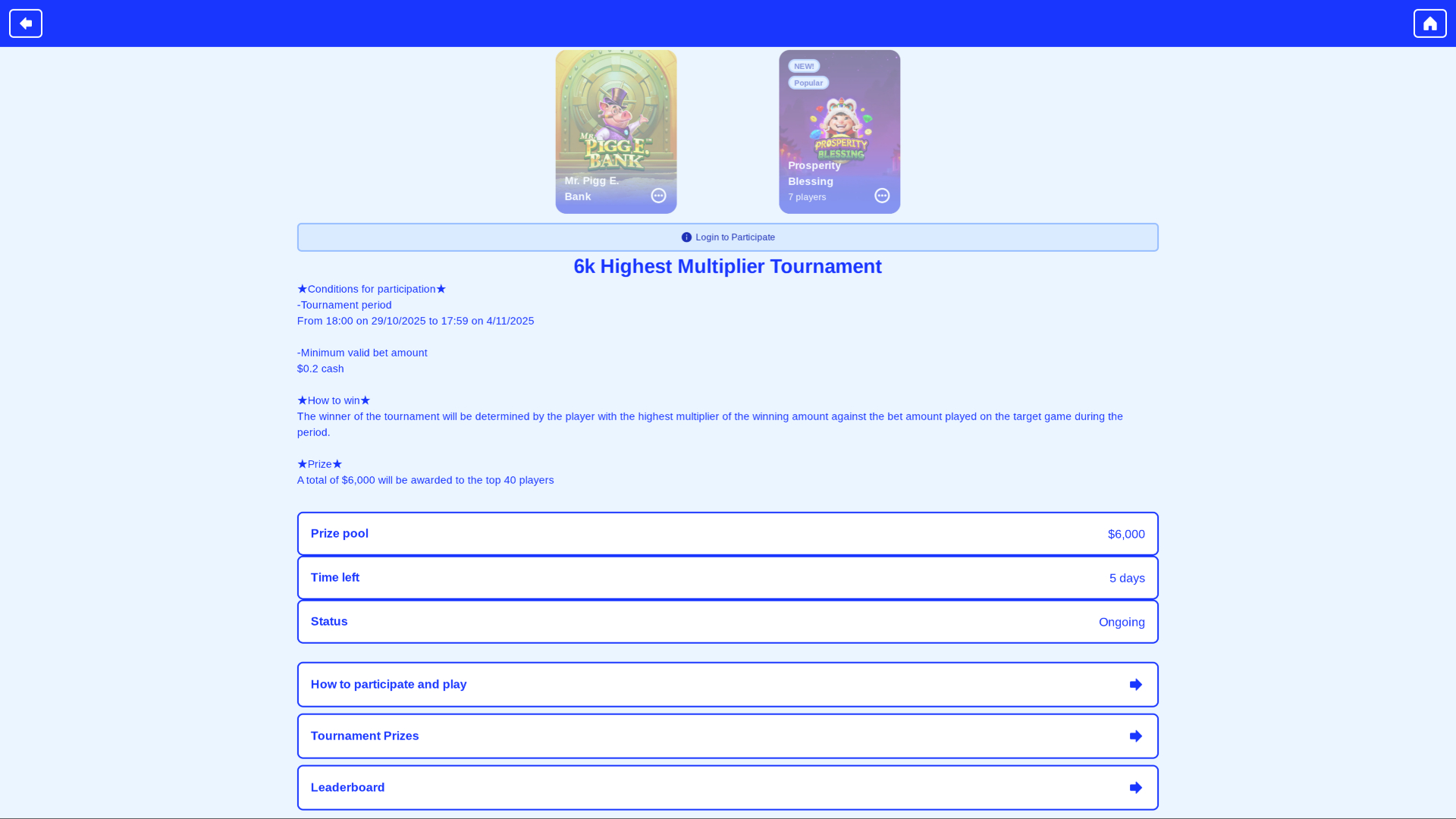 Casino Secret Desktop Tournaments