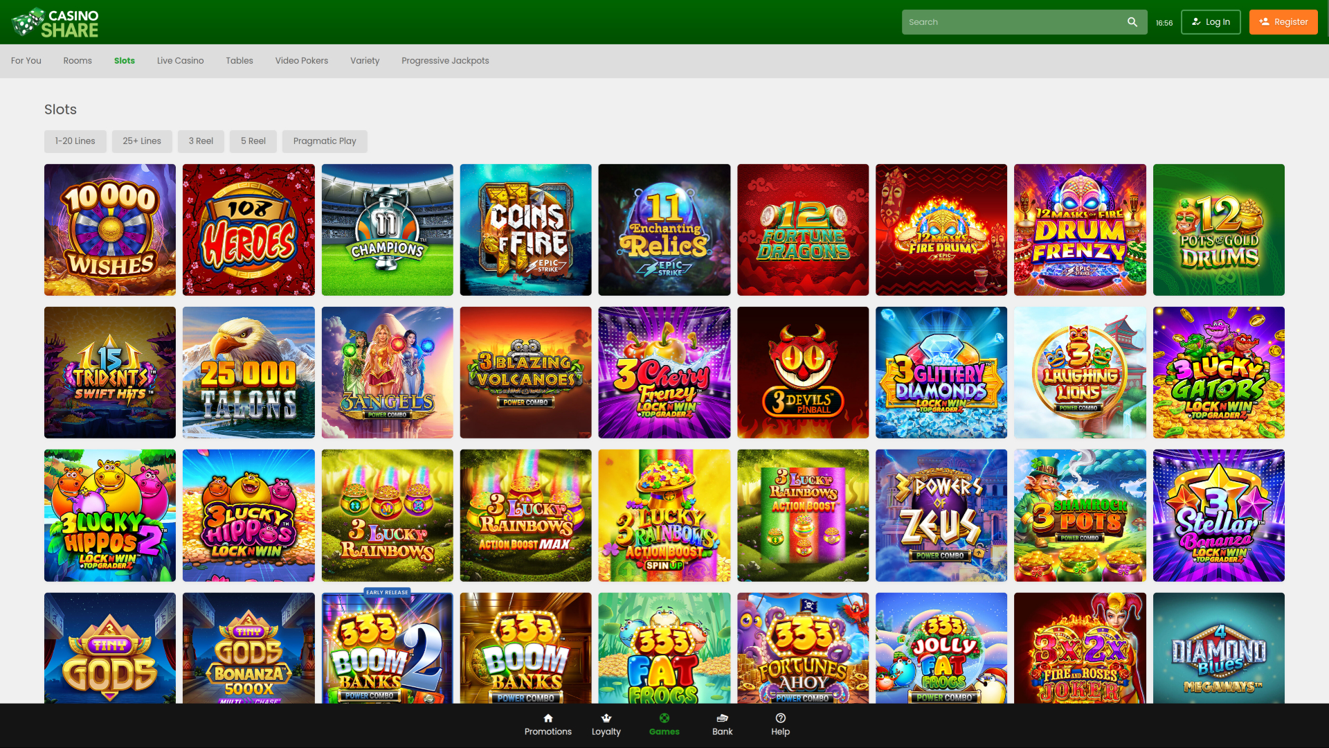 Jeux de Casino Share pour ordinateur de bureau